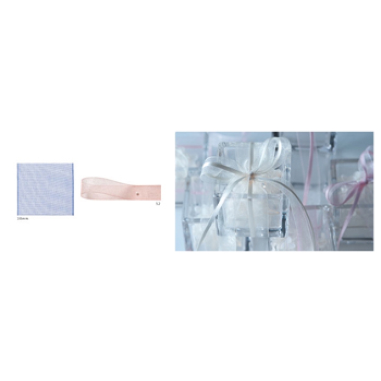 NASTRO ORGANZA 38MMX25MT ROSA PESCA 052