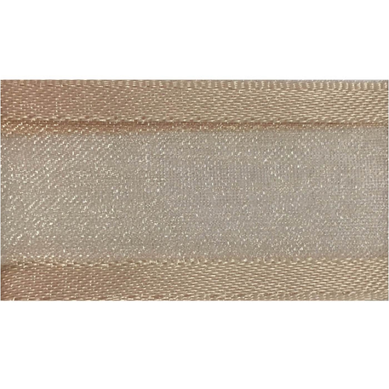 NASTRO ORGANZA 15MMX25MT BORDATO RASO BEIGE 003