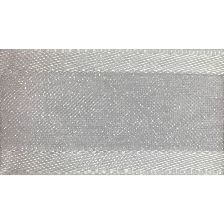 NASTRO ORGANZA 25MMX25MT BORDATO RASO BIANCO 001