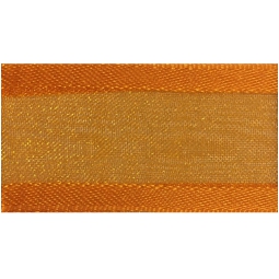 NASTRO ORGANZA 25MMX25MT BORDATO RASO ARANCIO 120