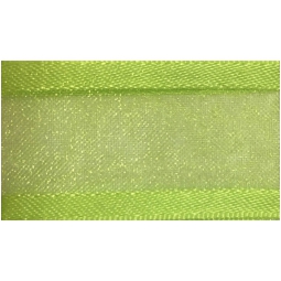 NASTRO ORGANZA 15MMX25MT BORDATO RASO VERDELIME 037