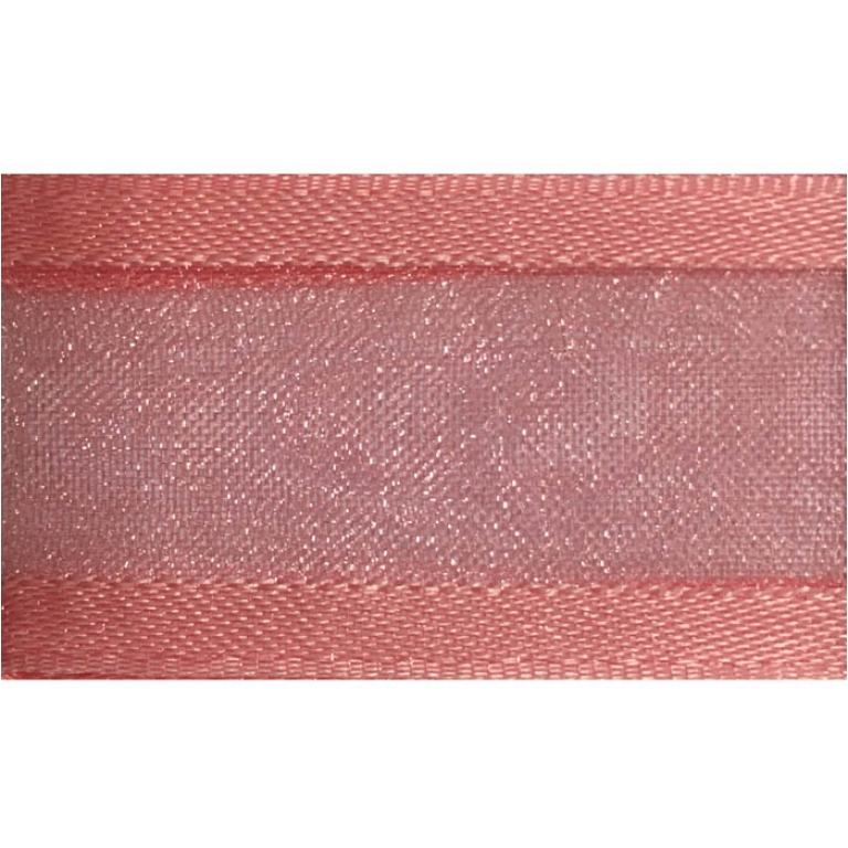 NASTRO ORGANZA 25MMX25MT BORDATO RASO ROSA 041