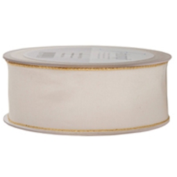 NASTRO TESSUTO 25MMX25MT AVORIO BORDATO ORO