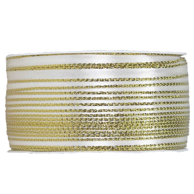 NASTRO SATINÈE 6MMX50MT 2 LATI ORO E ARGENTO