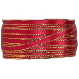 NASTRO SATINÈE 6MMX50MT 2 LATI BORDEAUX ORO