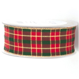 NASTRO TESSUTO 25MMX20MT SCOZZESE ROSSO VERDE