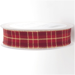NASTRO TESSUTO 25MMX20MT SCOZZESE BORDEAUX ROSSO