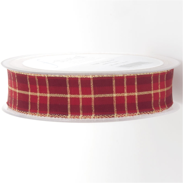 NASTRO TESSUTO 25MMX20MT SCOZZESE BORDEAUX ROSSO