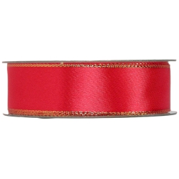 NASTRO SATINÈE 25MMX25MT ROSSO BORDATO ORO