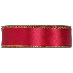 NASTRO SATINÈE 25MMX25MT BORDEAUX BORDATO ORO
