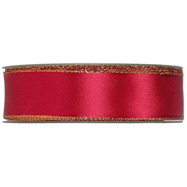 NASTRO SATINÈE 25MMX25MT BORDEAUX BORDATO ORO