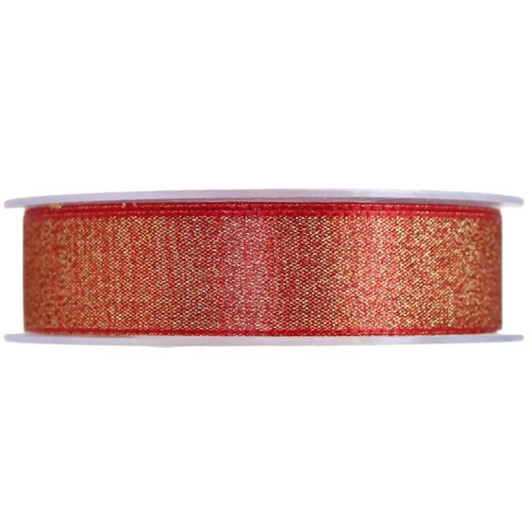 NASTRO TESSUTO 25MMX20MT WALES ROSSO/ORO BORDATO