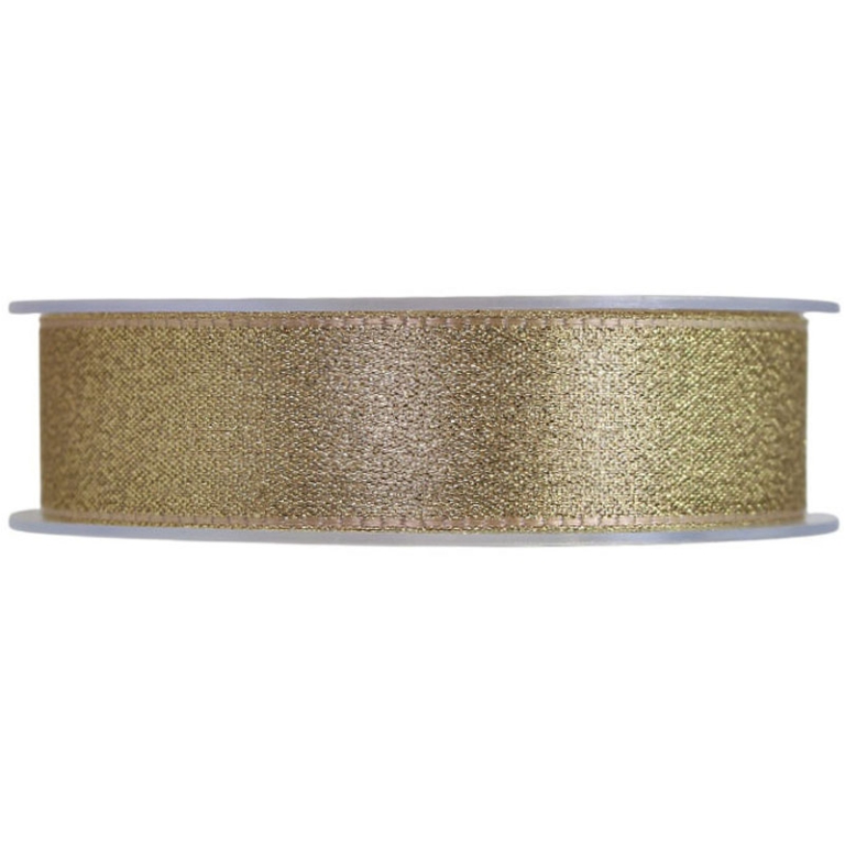 NASTRO TESSUTO 25MMX20MT WALES CREMA/ORO BORDATO