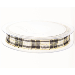 NASTRO TESSUTO 15MMX20MT SCOZZESE BIANCO NERO