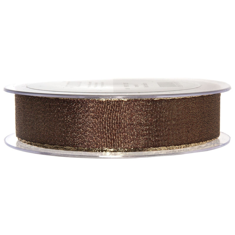 NASTRO TESSUTO 25MMX20MT LUREX MARRONE ORO