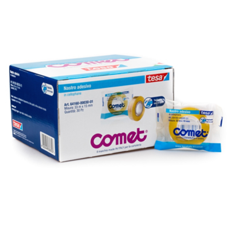 NASTRO ADESIVO 15X33 30RT TRASPARENTE COMET CELLOPHANE