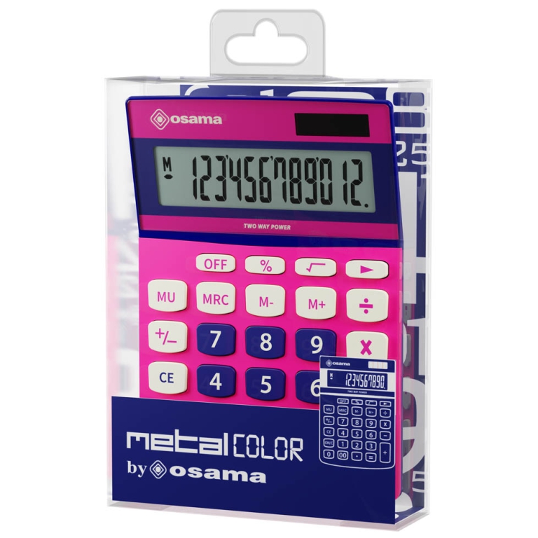 CALCOLATRICE TAVOLO 120K OSAMA 12C METAL BLU 2