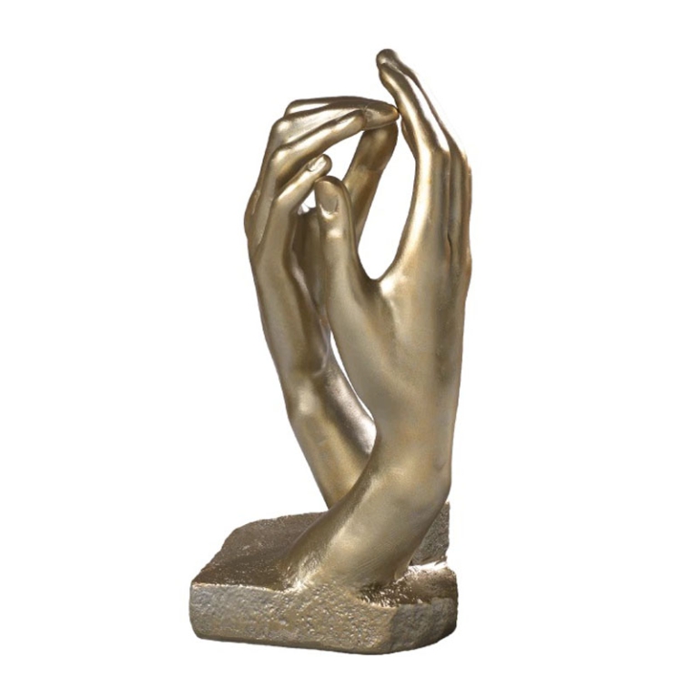 FIGURA MANI RESINA ORO RAMATO 2