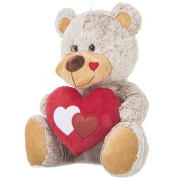 PELUCHES ORSO BEIGE CON  CUORE 60CM