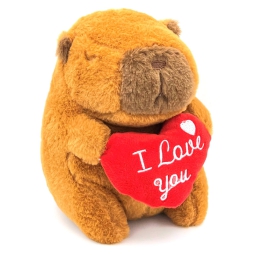 PELUCHES CAPIBARA CON    CUORE E MOSCETTONE 10CM