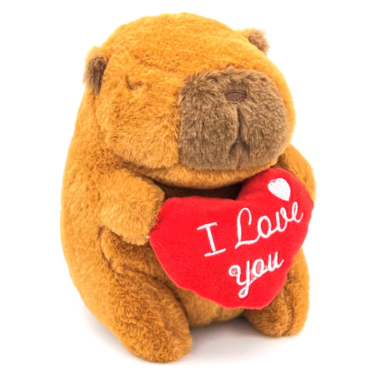 PELUCHES CAPIBARA CON    CUORE E MOSCETTONE 10CM