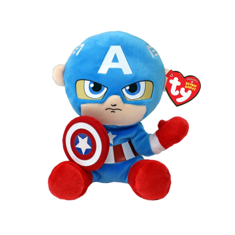 PELUCHE FLOPPY 20CM CAPITAN AMERICA