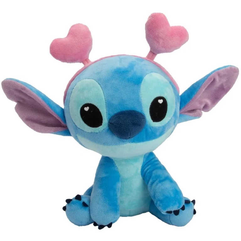 PELUCHES STITCH 25CM CON CERCHIETTO CUORICINI