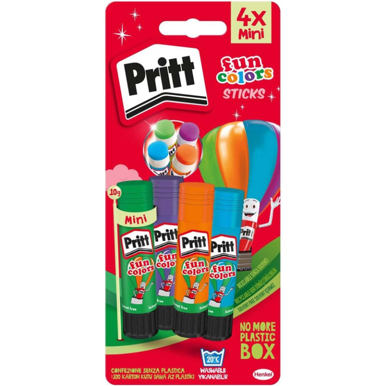 COLLA STICK PRITT 10GR   48PZ FUN COLORS RAINBOW