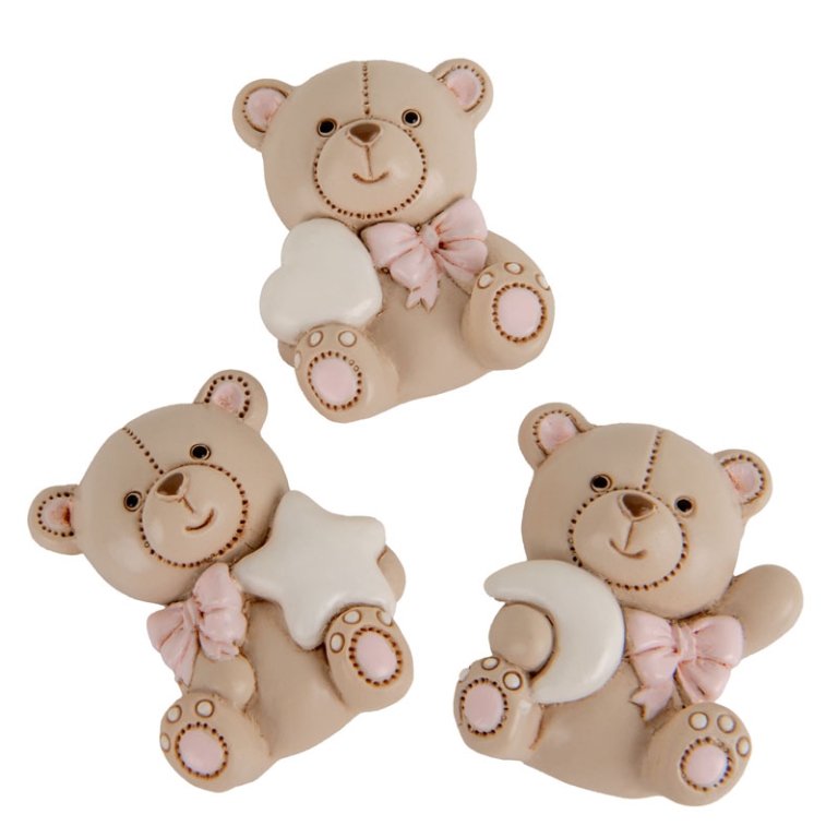 ORSO MAGNETICO 12PZ H5CM ROSA