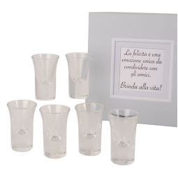SET 6PZ BICCHIERINI AMICI CON SCATOLA