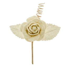 FIORE ROSA SPIRALE 12PZ H10CM AVORIO