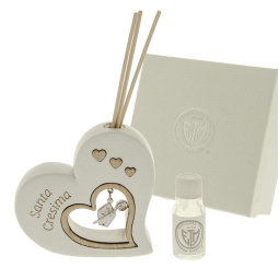 DIFFUSORE 10X10CM CUORE CRESIMA GIFTBOX