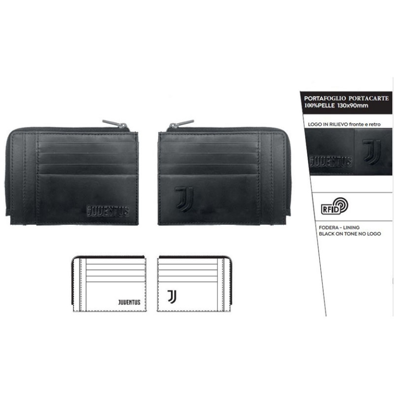 PORTAFOGLIO PORTACARTE IN PELLE 130X90MM JUVENTUS