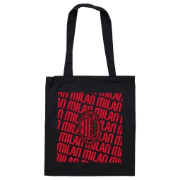SHOPPER NERA IN COTONE   MANICI LUNGHI MILAN