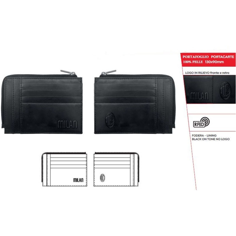 PORTAFOGLIO PORTACARTE IN PELLE 130X90MM MILAN