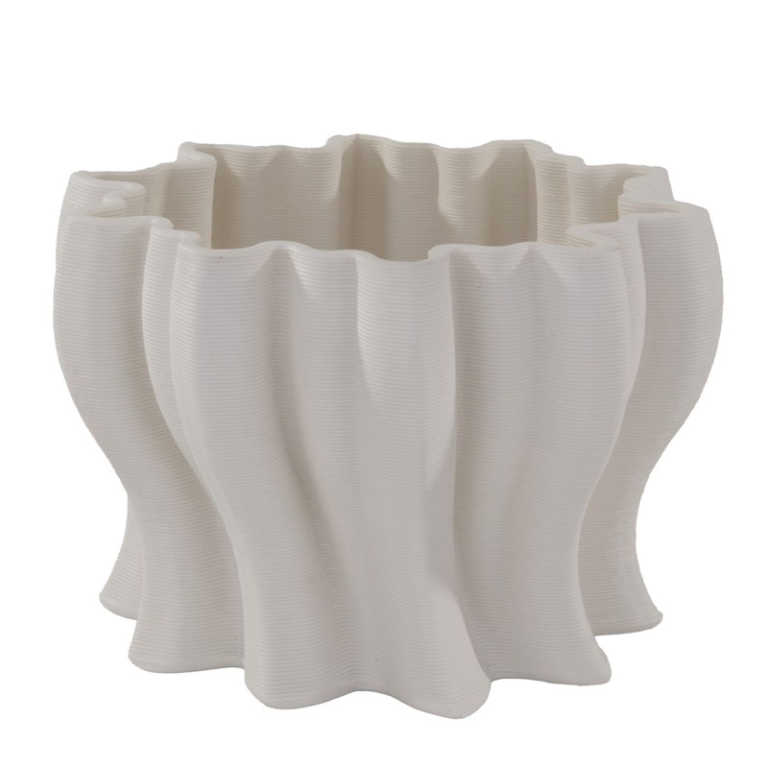 VASO COPPETTA D18H12CM   LINEA SAND BIANCO