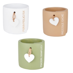 PORTAPIANTA CUORE 6PZ    D7CM TERRACOTTA SOGGETTI ASS