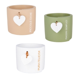 PORTAPIANTA CUORE 3PZ H9,5CM TERRACOTTA SOGGETTI ASSORTITI