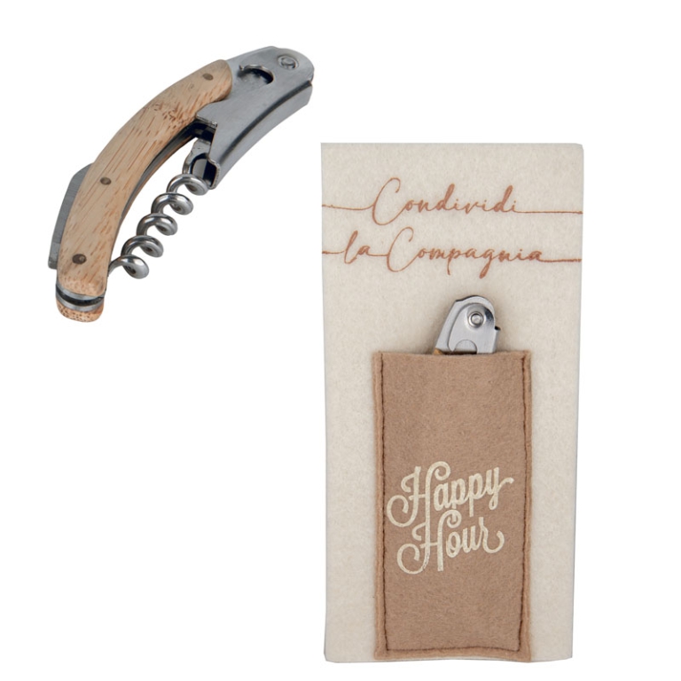 APRIBOTTIGLIA 11CM CON   SACCHETTO PANNO