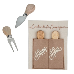 SET FORMAGGI 12,5CM CON  SACCHETTO PANNO