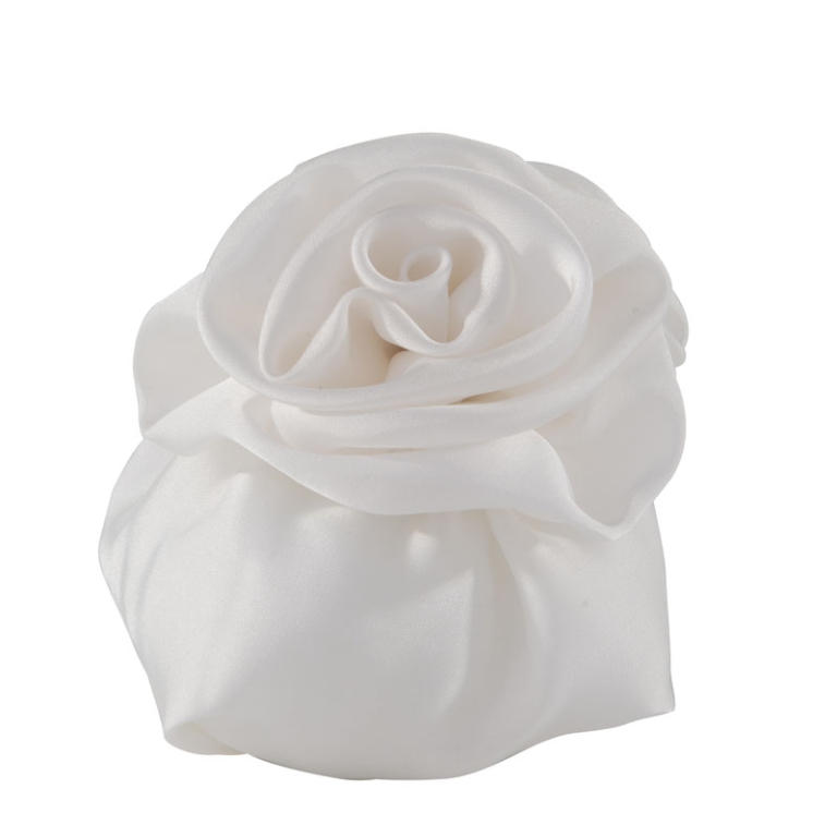 SACCHETTO CON ROSA 12PZ  H10CM BIANCO