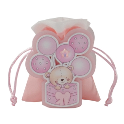 PORTACONFETTI ORSO 8CM   ROSA 6PZ