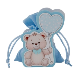 PORTACONFETTI ORSO PCM   CELESTE 6PZ