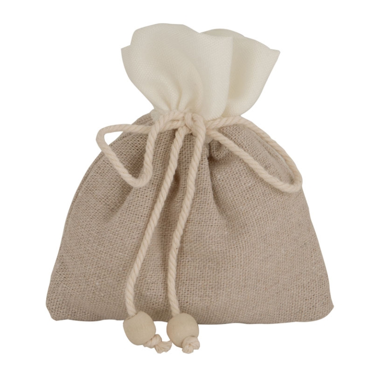 SACCHETTO 12PZ BI-NATURAL BORDO BIANCO H12CM