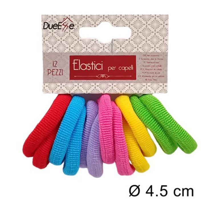 ELASTICI PER CAPELLI 12PZ COLORATI
