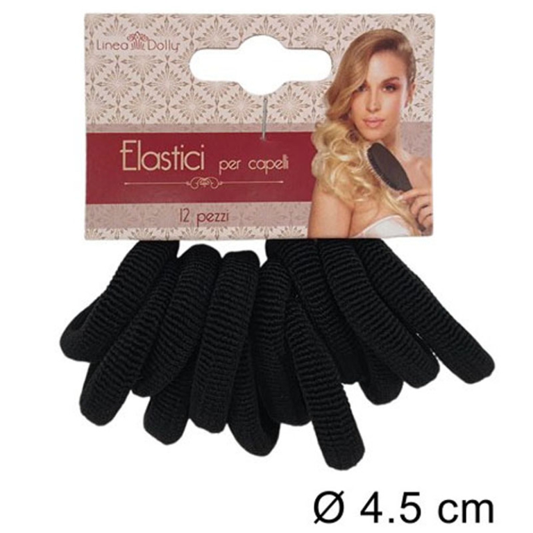 ELASTICI PER CAPELLI 12PZ NERI