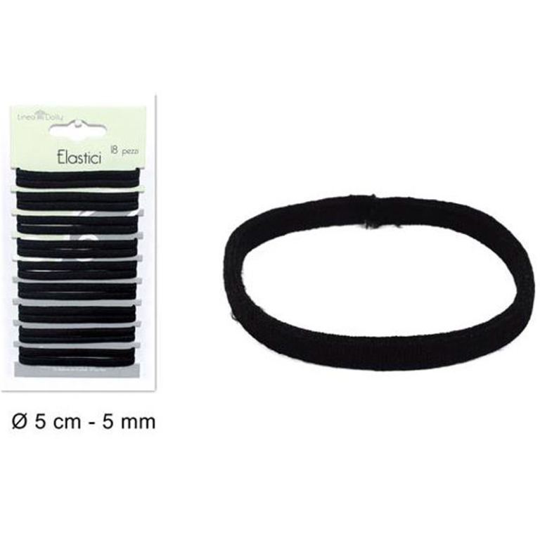 ELASTICI PER CAPELLI 18PZ NERI