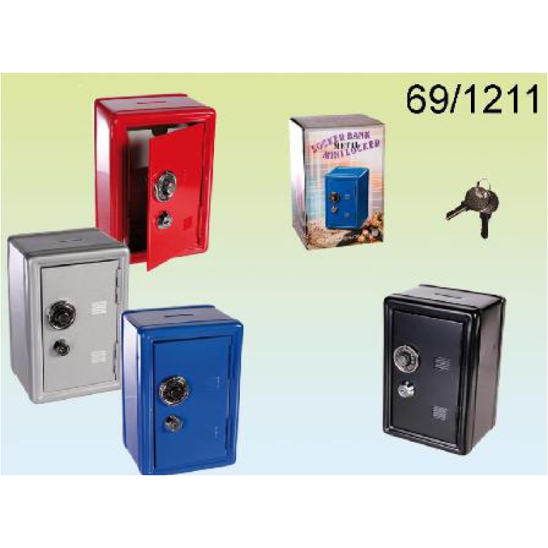 SALVADANAIO METALLICO    CASSAFORTE 12X10X18