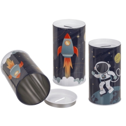 SALVADANAIO 15CM IN METALLO SPAZIO