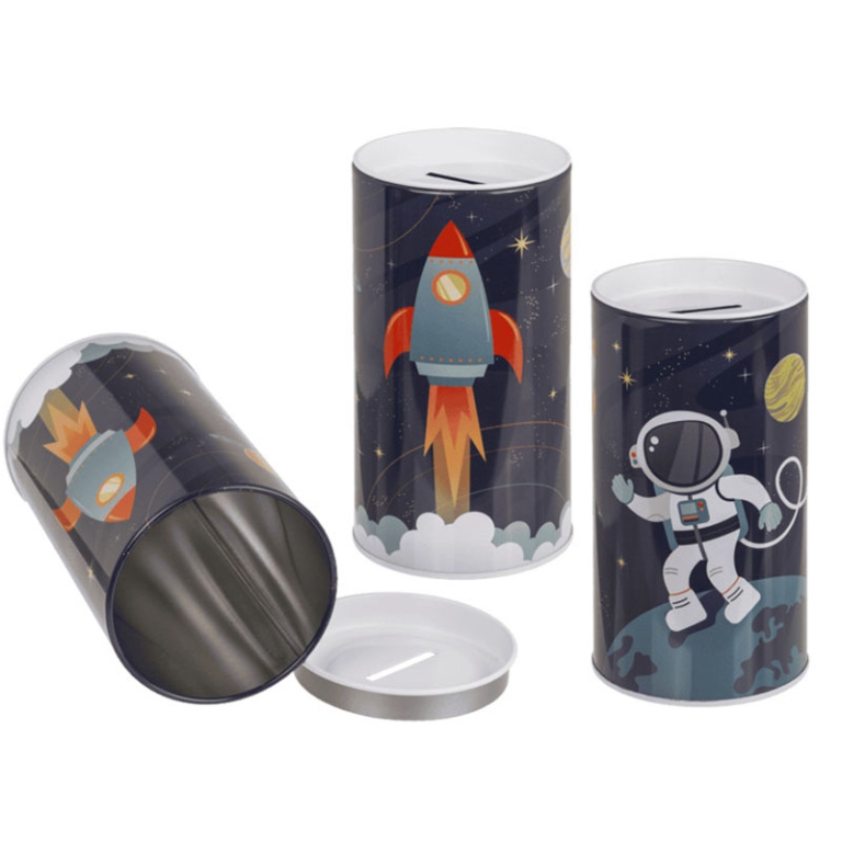 SALVADANAIO 15CM IN METALLO SPAZIO